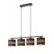 Suspension Smarter Flint, metal, matt black, 4XE27, L.77 cm