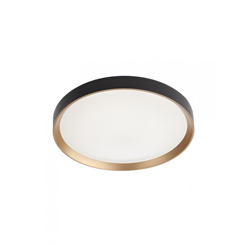 Ceiling lamp Smarter Caster, metal, black/matte gold, LED, 45W, 3088 lumens, neutral white 4000K, D.49 cm