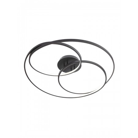 Ceiling lamp Smarter Centrix, metal, sand black, LED, 92W, 4130 lumens, warm white 3000K, D.80 cm