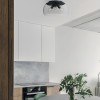 Ceiling lamp Smarter Croma, metal, smoke glass, sand black, 3XE27, D.40 cm