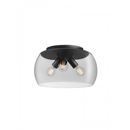 Ceiling lamp Smarter Croma, metal, smoke glass, sand black, 3XE27, D.40 cm