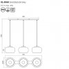 Suspension Smarter Croma, metal, smoke glass, sand black, 3XE27, L.68 cm