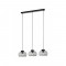 Suspension Smarter Croma, metal, smoke glass, sand black, 3XE27, L.68 cm
