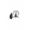 Wall lamp Smarter Boldy, metal, smoke glass, sand black, 1XE14, H.21 cm