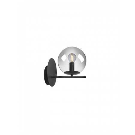Wall lamp Smarter Boldy, metal, smoke glass, sand black, 1XE14, H.21 cm