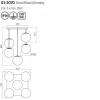 Ceiling lamp Smarter Boldy, metal, smoke glass, sand black, 5XE14, L.41 cm
