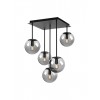 Ceiling lamp Smarter Boldy, metal, smoke glass, sand black, 5XE14, L.41 cm