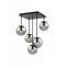 Ceiling lamp Smarter Boldy, metal, smoke glass, sand black, 5XE14, L.41 cm