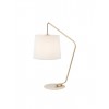 Table lamp Smarter Kermit, metal, matt gold, textile beige, 1XE27, H.55 cm