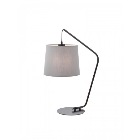 Table lamp Smarter Kermit, metal, sand black, textile grey, 1XE27, H.55 cm