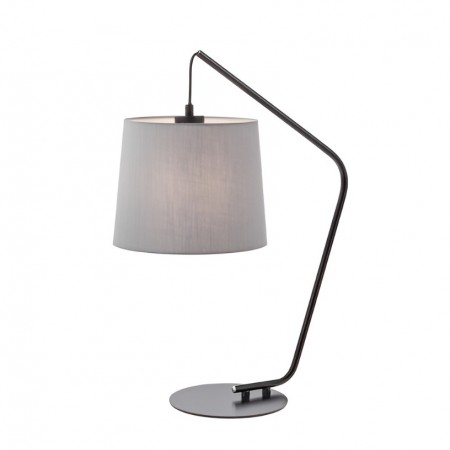 Table lamp Smarter Kermit, metal, sand black, textile grey, 1XE27, H.55 cm
