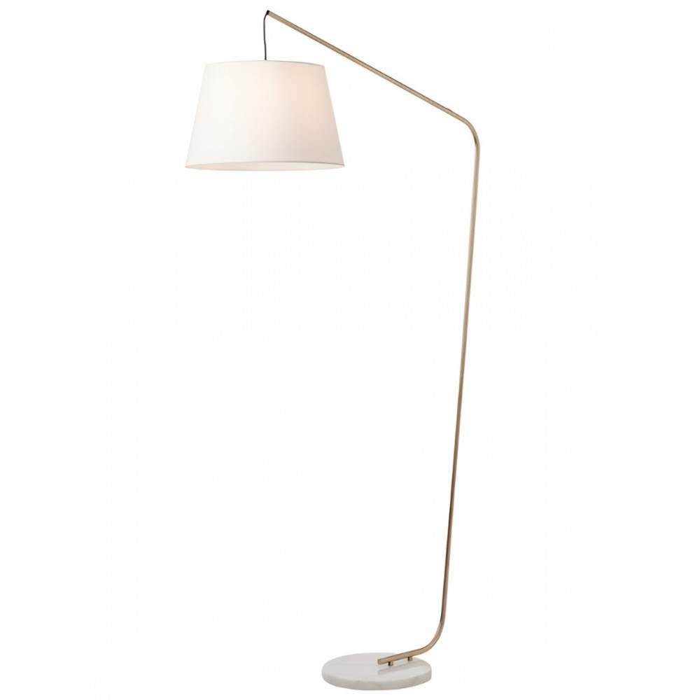 Floor lamp Smarter Kermit, metal, matt gold, textile beige, 1XE27, H.180 cm