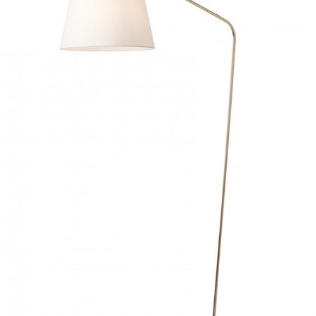 Floor lamp Smarter Kermit, metal, matt gold, textile beige, 1XE27, H.180 cm