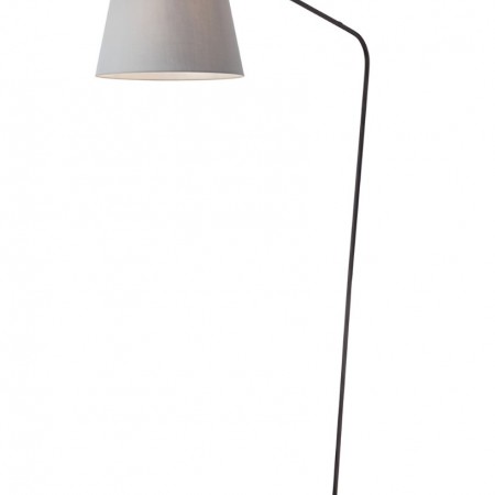 Floor lamp Smarter Kermit, metal, sand black, textile grey, 1XE27, H.180 cm