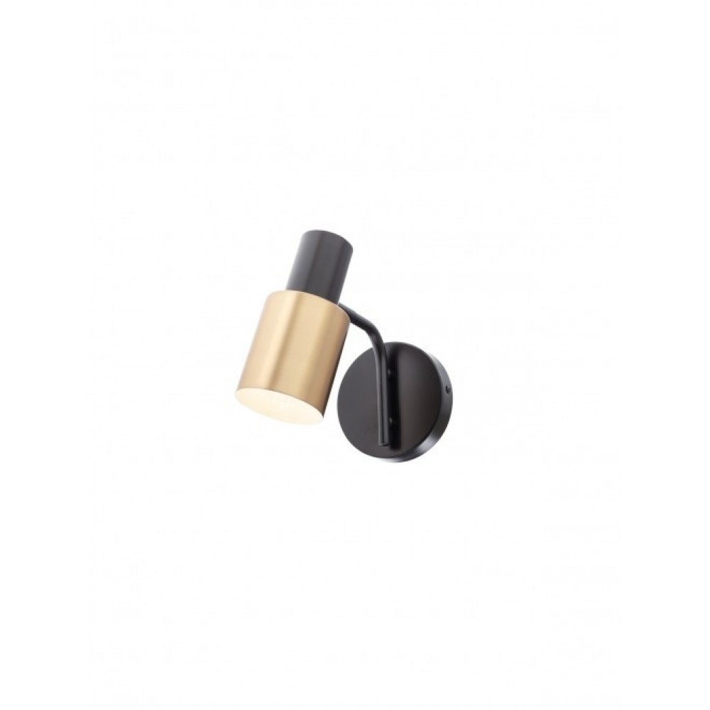 Wall lamp Smarter Aurum, metal, sand black/antique brass, 1XE27, H.19 cm