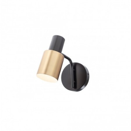 Wall lamp Smarter Aurum, metal, sand black/antique brass, 1XE27, H.19 cm