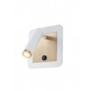 Wall lamp Smarter Closer, metal, sand white/brass, LED, 6W, 378 lumens, warm white 3000K, L.13 cm