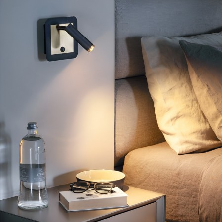 Wall lamp Smarter Closer, metal, sand black/brass, LED, 6W, 378 lumens, warm white 3000K, L.13 cm
