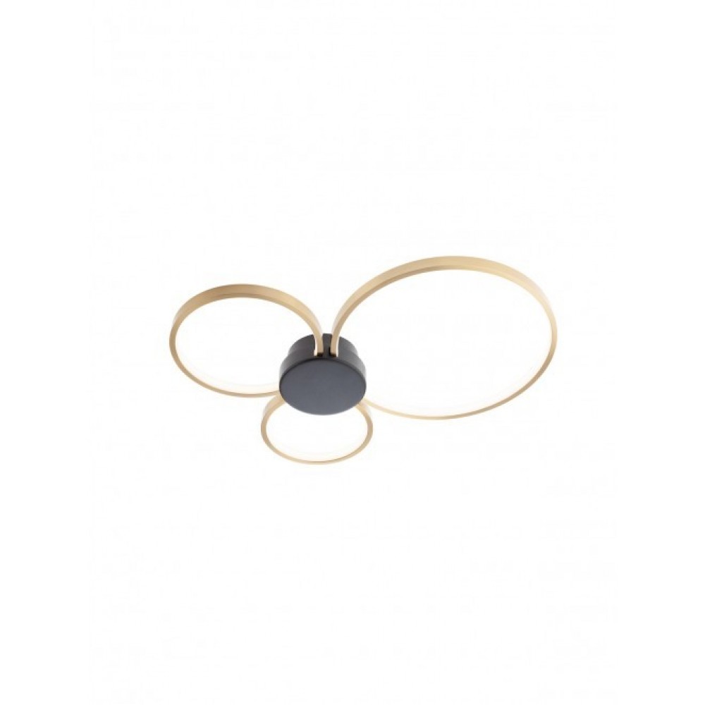 Ceiling lamp Smarter Atom, metal, sand black/brass, LED, 20W, 1578 lumens, warm white 3000K, L.50 cm