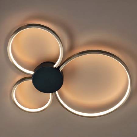 Ceiling lamp Smarter Atom, metal, sand black/brass, LED, 20W, 1578 lumens, warm white 3000K, L.50 cm