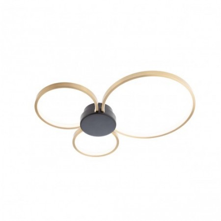 Ceiling lamp Smarter Atom, metal, sand black/brass, LED, 20W, 1578 lumens, warm white 3000K, L.50 cm