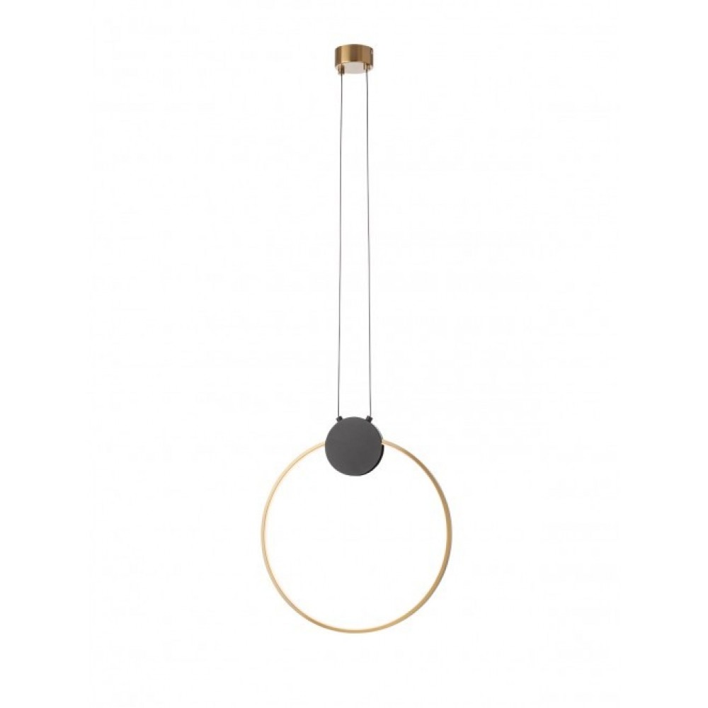 Suspension Smarter Atom, metal, sand black/brass, LED, 11W, 887 lumens, warm white 3000K, D.40 cm