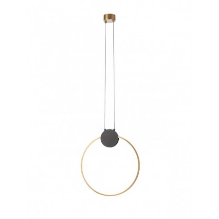Suspension Smarter Atom, metal, sand black/brass, LED, 11W, 887 lumens, warm white 3000K, D.40 cm