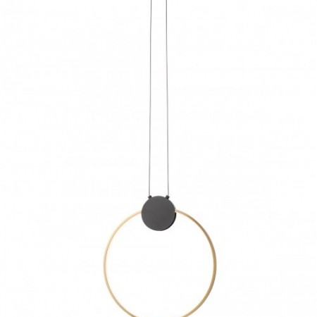 Suspension Smarter Atom, metal, sand black/brass, LED, 11W, 887 lumens, warm white 3000K, D.40 cm