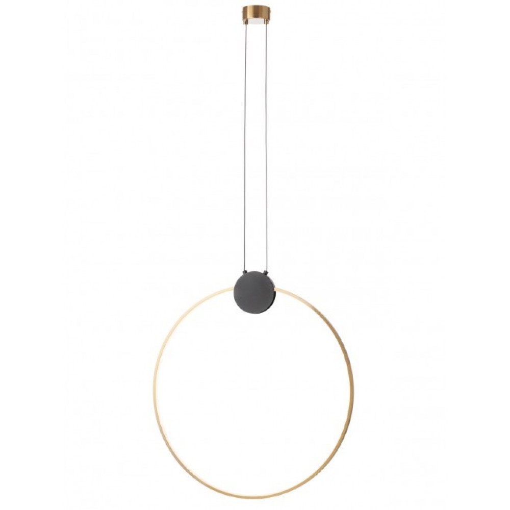 Suspension Smarter Atom, metal, sand black/brass, LED, 20W, 1641 lumens, warm white 3000K, D.60 cm