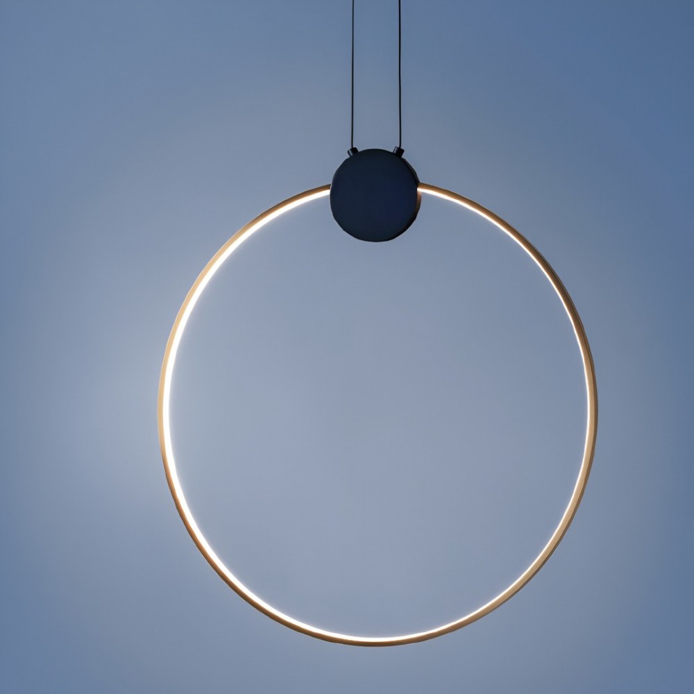 Suspension Smarter Atom, metal, sand black/brass, LED, 20W, 1641 lumens, warm white 3000K, D.60 cm
