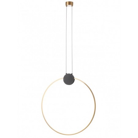Suspension Smarter Atom, metal, sand black/brass, LED, 20W, 1641 lumens, warm white 3000K, D.60 cm