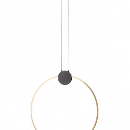 Suspension Smarter Atom, metal, sand black/brass, LED, 20W, 1641 lumens, warm white 3000K, D.60 cm