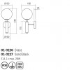 Wall lamp Smarter Haiku, metal, opal glass, sand black, 1XE14, H.34 cm