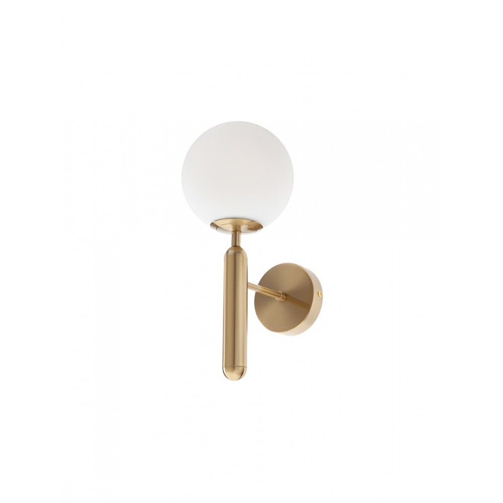 Wall lamp Smarter Haiku, metal, opal glass, brass, 1XE14, H.34 cm