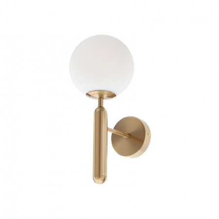 Wall lamp Smarter Haiku, metal, opal glass, brass, 1XE14, H.34 cm