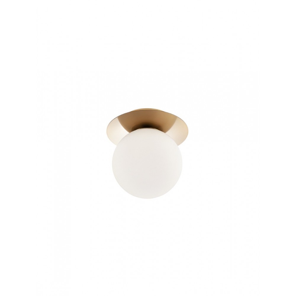 Ceiling lamp Smarter Haiku, metal, opal glass, brass, 1XE14, D.18 cm