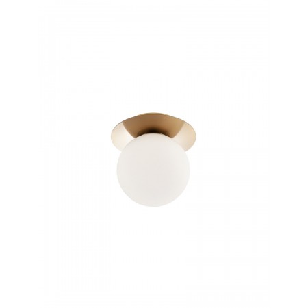 Ceiling lamp Smarter Haiku, metal, opal glass, brass, 1XE14, D.18 cm