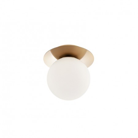Ceiling lamp Smarter Haiku, metal, opal glass, brass, 1XE14, D.18 cm
