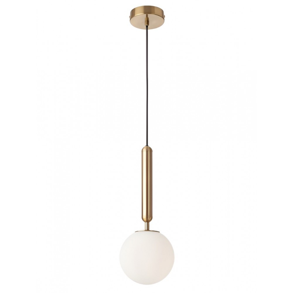 Suspension Smarter Haiku, metal, opal glass, brass, 1XE14, D.15 cm