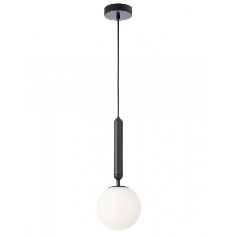 Suspension Smarter Haiku, metal, opal glass, sand black, 1XE14, D.15 cm