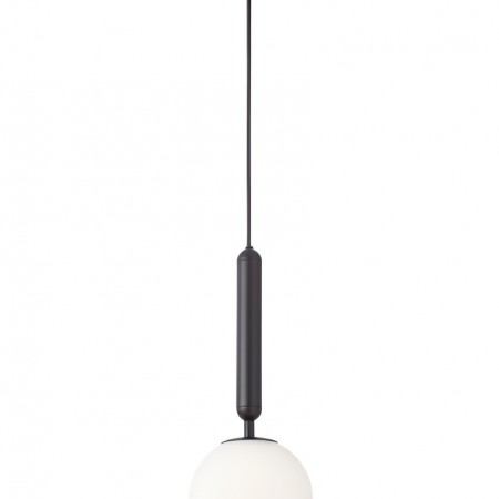 Suspension Smarter Haiku, metal, opal glass, sand black, 1XE14, D.15 cm