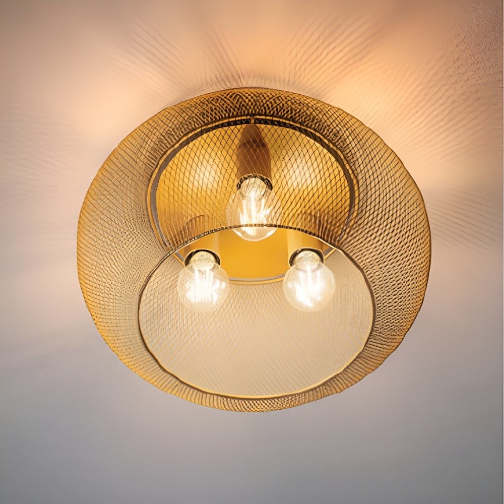 Ceiling lamp Smarter Croket, metal, matt gold, 3XE27, D.40 cm
