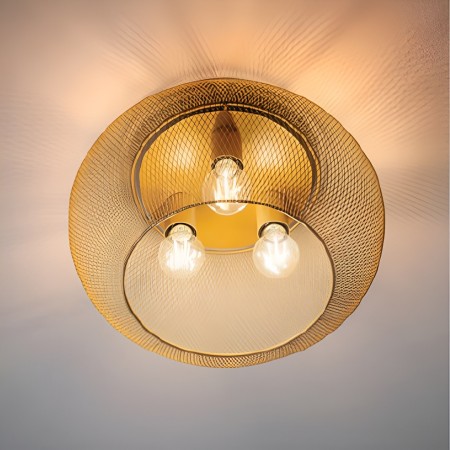 Ceiling lamp Smarter Croket, metal, matt gold, 3XE27, D.40 cm