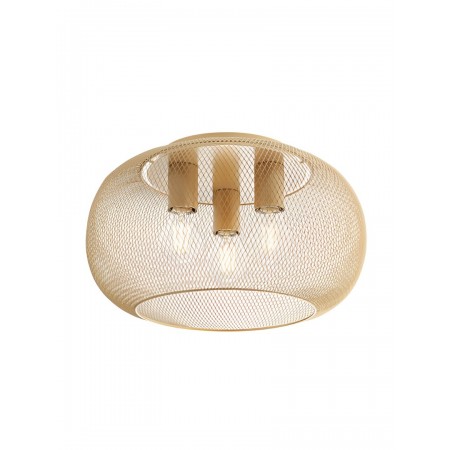 Ceiling lamp Smarter Croket, metal, matt gold, 3XE27, D.40 cm