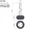 Suspension Smarter Croket, metal, matt gold, 3XE27, D.40 cm