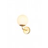 Wall lamp Smarter Bowling, metal, opal white glass, matt gold, 1XE27, H.24 cm