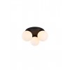 Ceiling lamp Smarter Bowling, metal, opal white glass, sand black, 3XE27, D.40 cm
