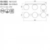 Wall lamp/ceiling lamp Smarter Bowling, metal, opal white glass, sand black, 3XE27, L.62 cm
