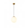Suspension Smarter Bowling, metal, opal white glass, matt gold, 1XE27, D.25 cm