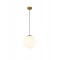 Suspension Smarter Bowling, metal, opal white glass, matt gold, 1XE27, D.25 cm